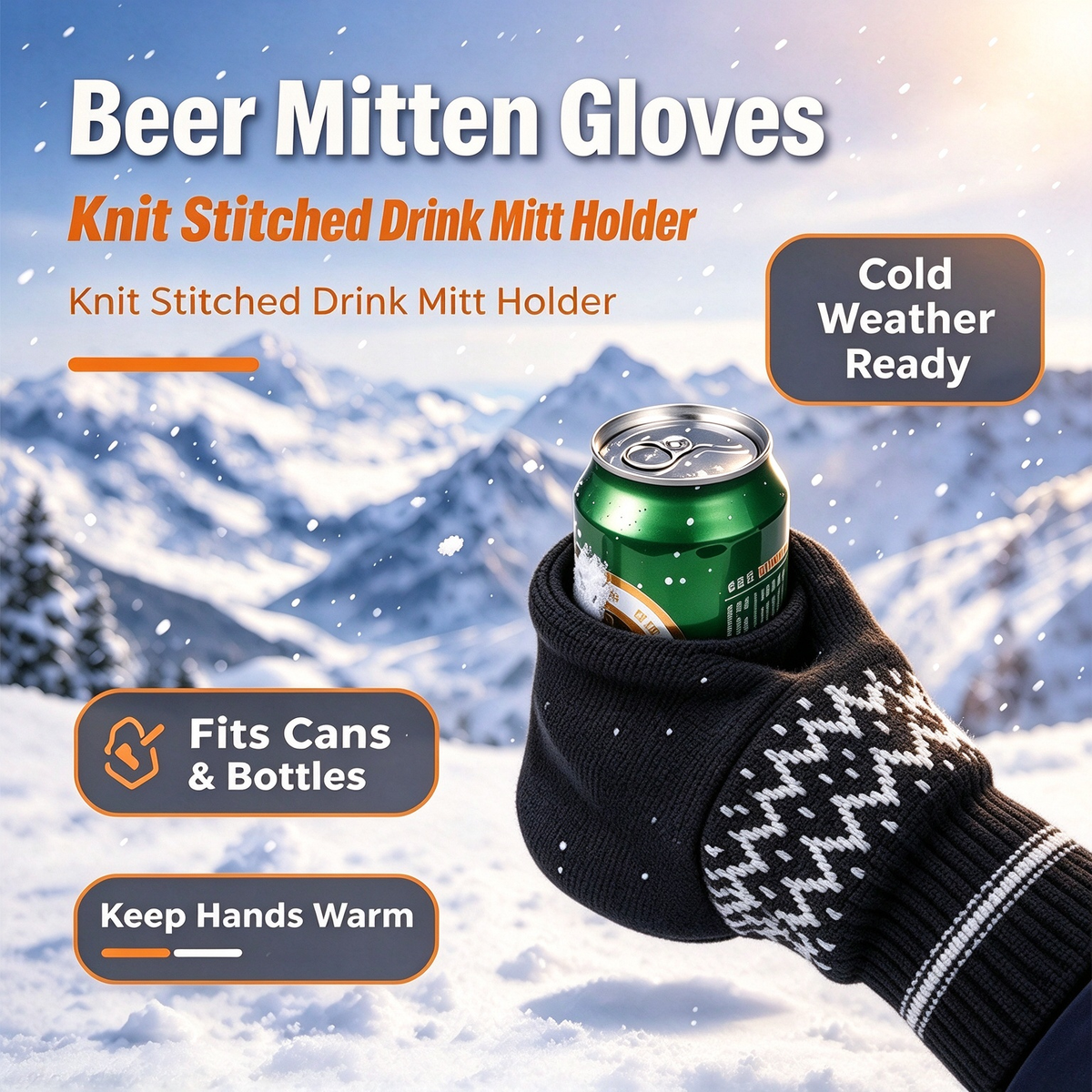 beer mitten gloves knit stitched drink mitt holder for beverage landing 05
