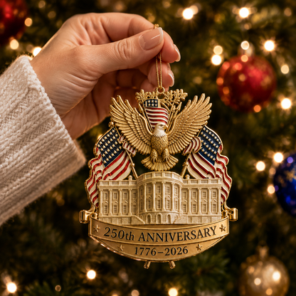 ✨250th Anniversary Gold Eagle White House Christmas Tree Ornament