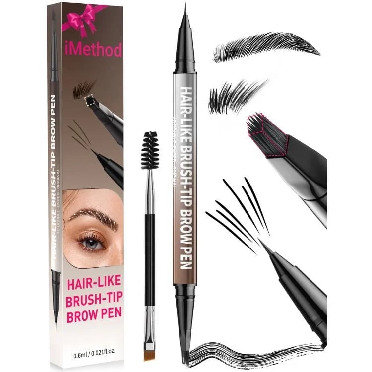 ✏️Original 4D Brush Tip Waterproof 2-in-1 Dual-Ended Eyebrow Pen