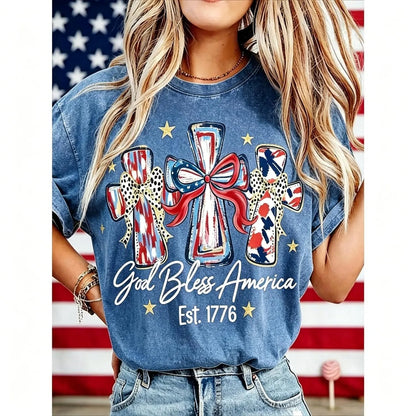⭐ God Bless America Women T-Shirt - Vintage 250th Anniversary USA Gift Tee🎆