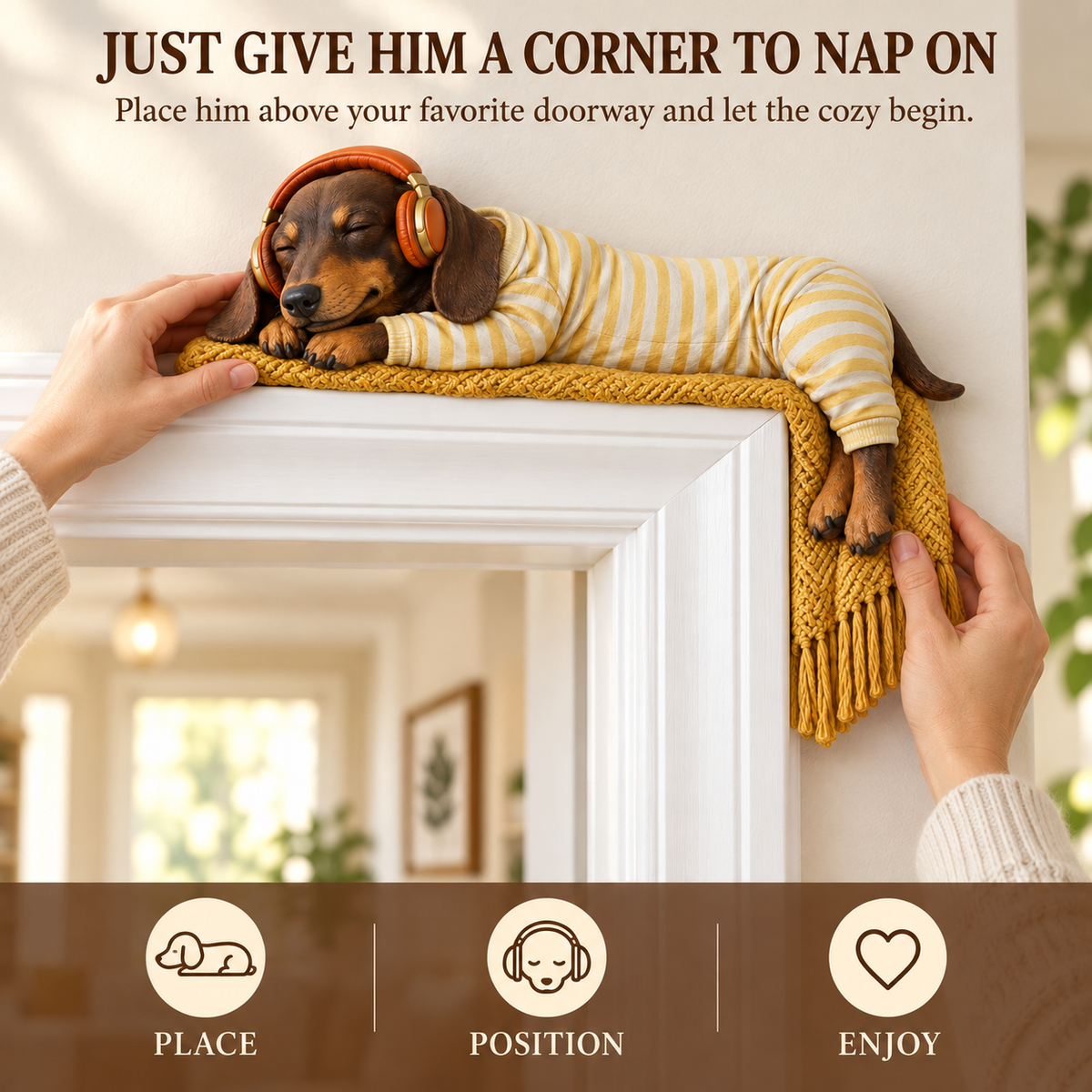 🐕Sleeping Dachshund Door Topper