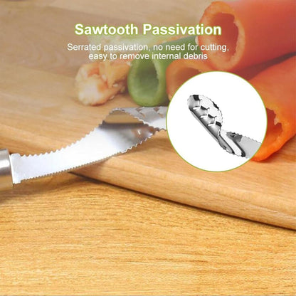Stainless Steel Pepper Corer Seed Remover Tool, Chili Bell Pepper Core Deseeder 🌶️