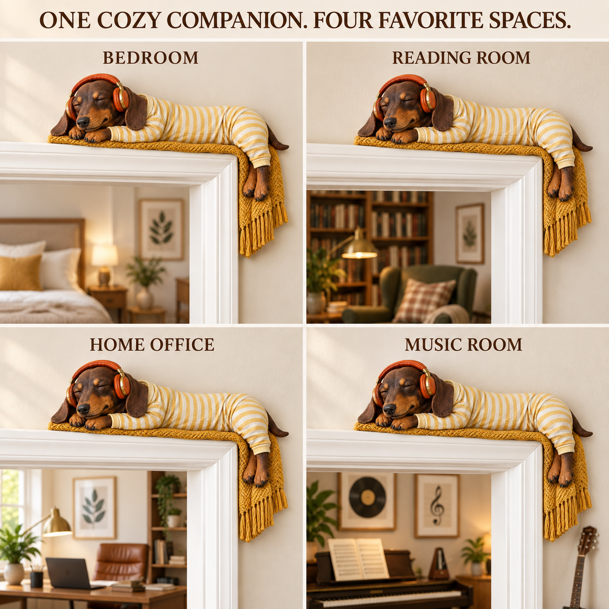 🐕Sleeping Dachshund Door Topper
