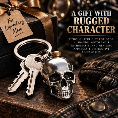 🔑 Heavy-Duty Stainless Steel Skull Keychain – Gothic Punk EDC Accessory, Durable Gift for Bikers-3 Pack