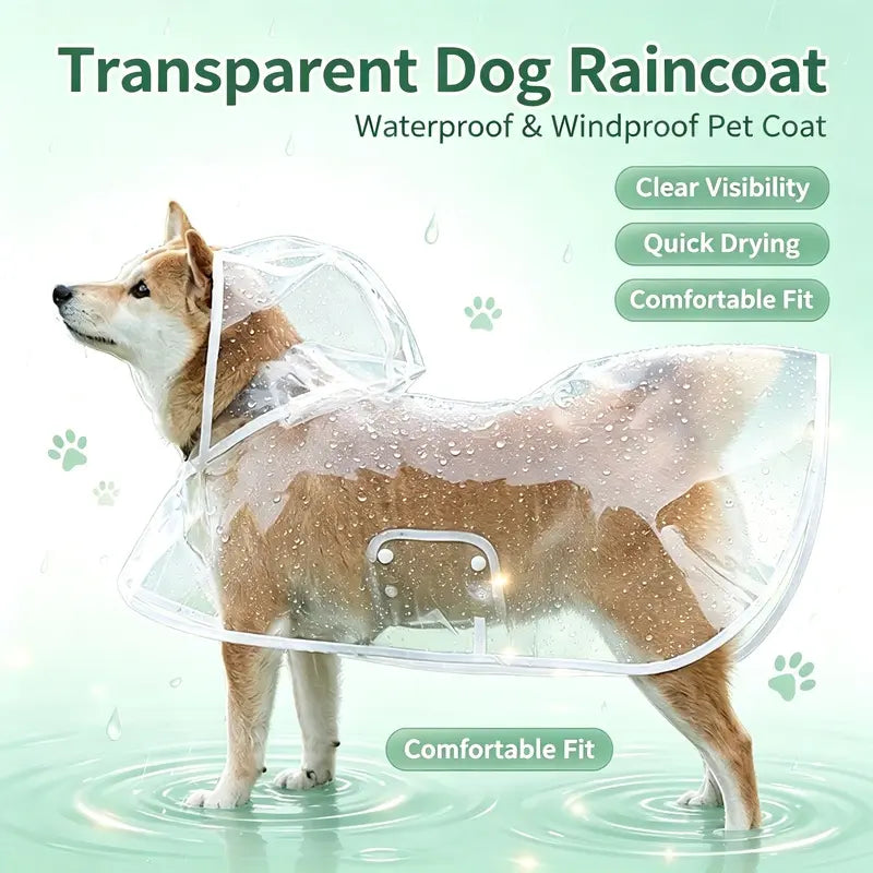 transparent thick cape dog raincoat for small medium dogs landing 05