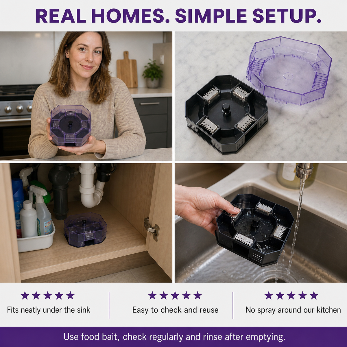 🪳 Reusable No-Spray Roach Trap – Chemical-Free