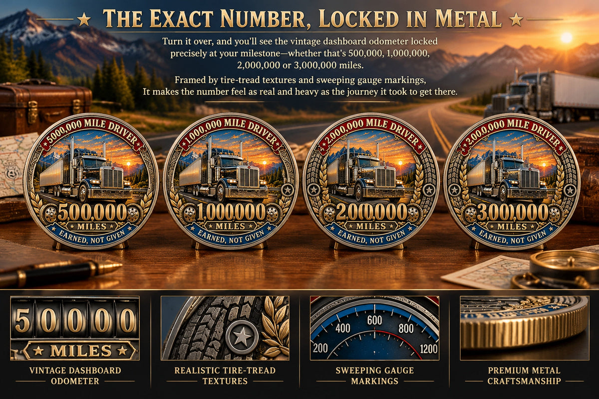 truck driver mileage milestone commemorative challenge coin collection landing 05