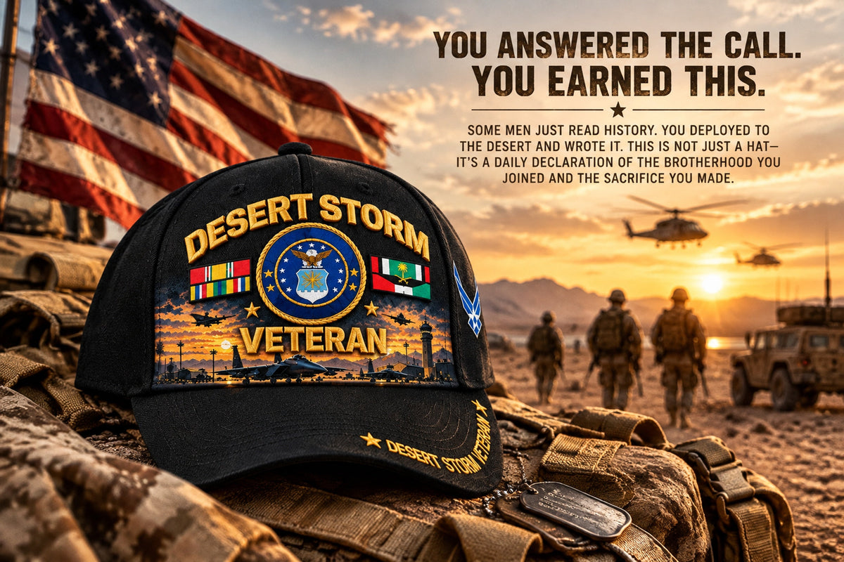 desert storm veteran cap your service your pride 1991 2026 35th anniversary landing 04
