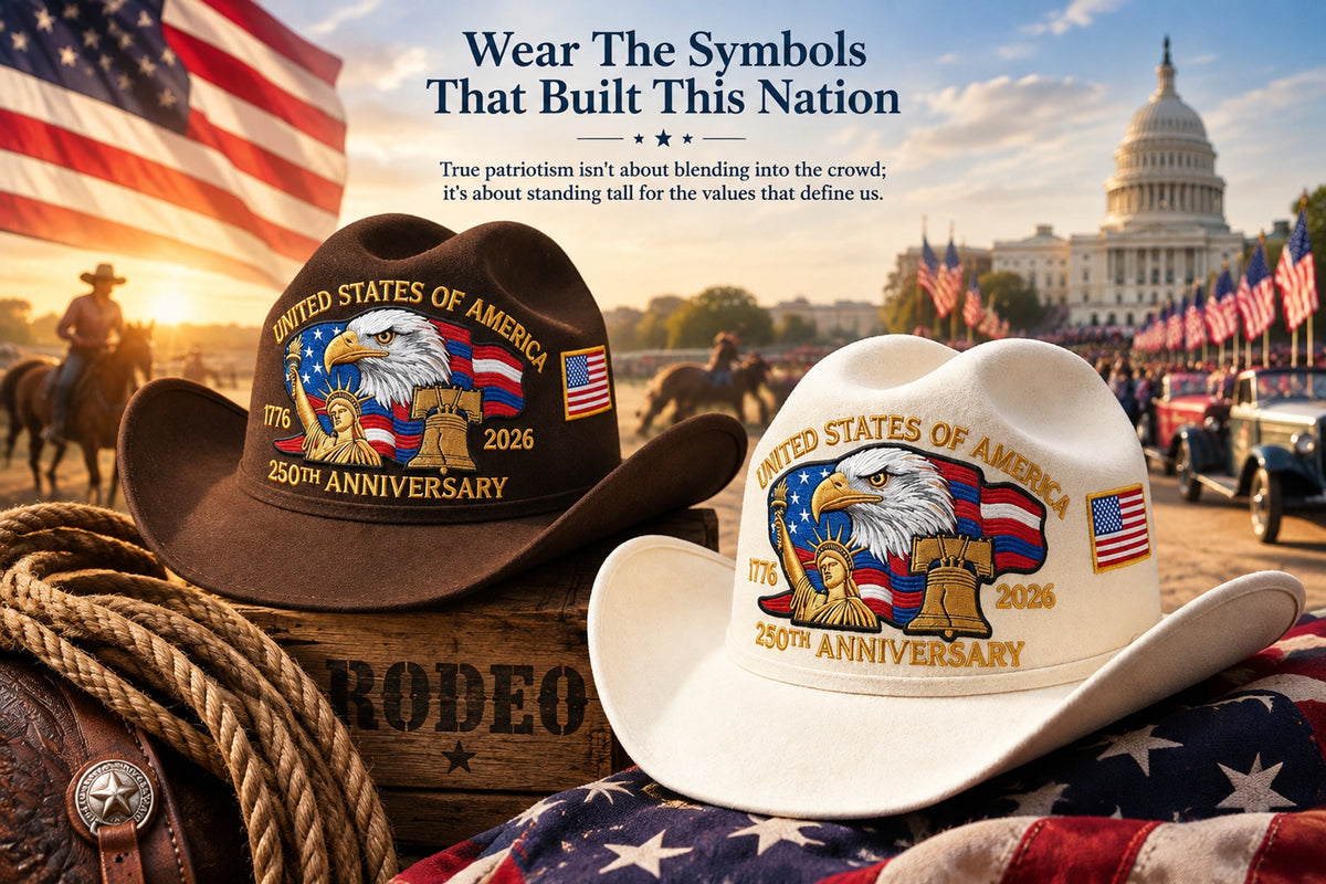 u s 250th anniversary edition unisex felt cowboy hat landing 04