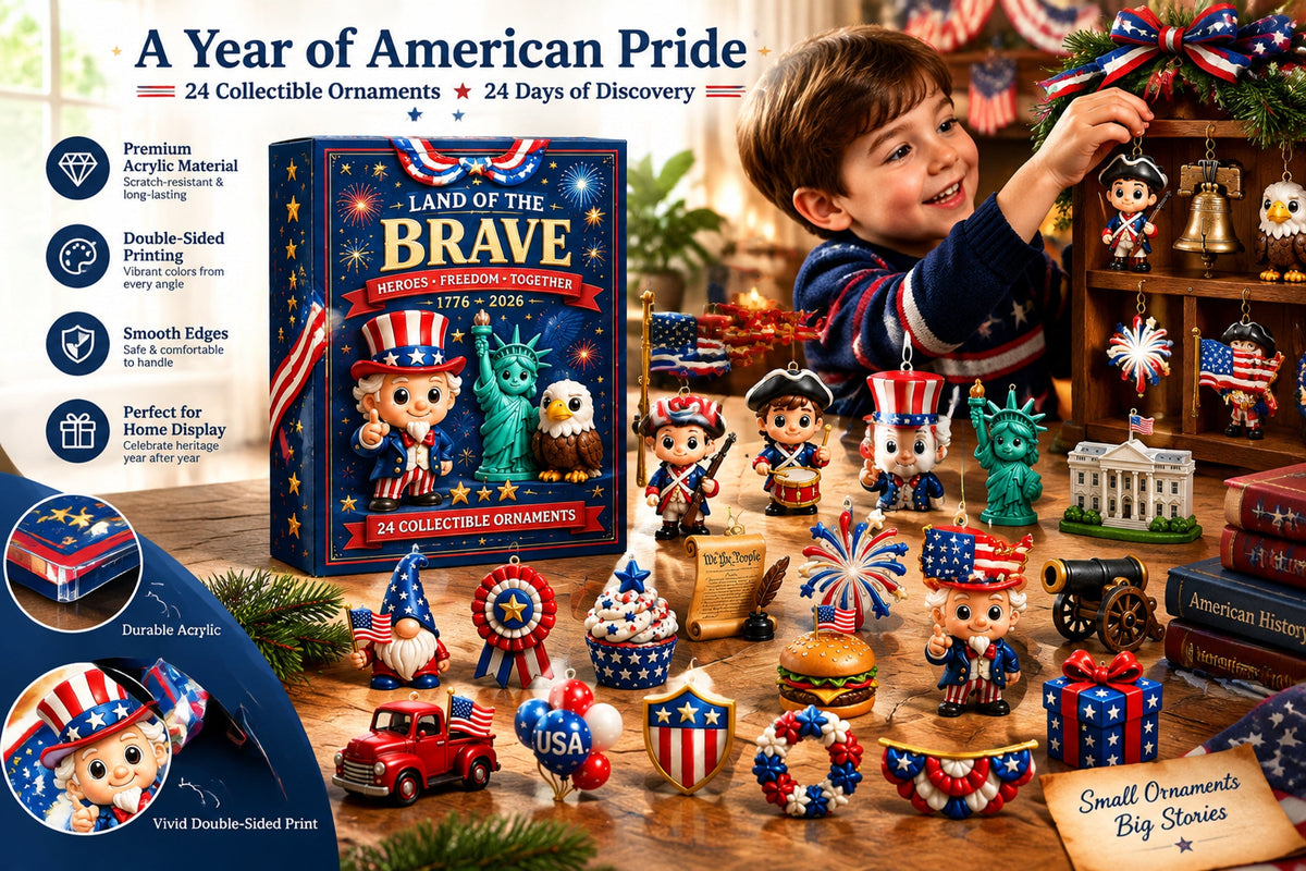 250 years of american spirit acrylic ornaments advent calendar 24pcs patriotic hanging decor gift box landing 06