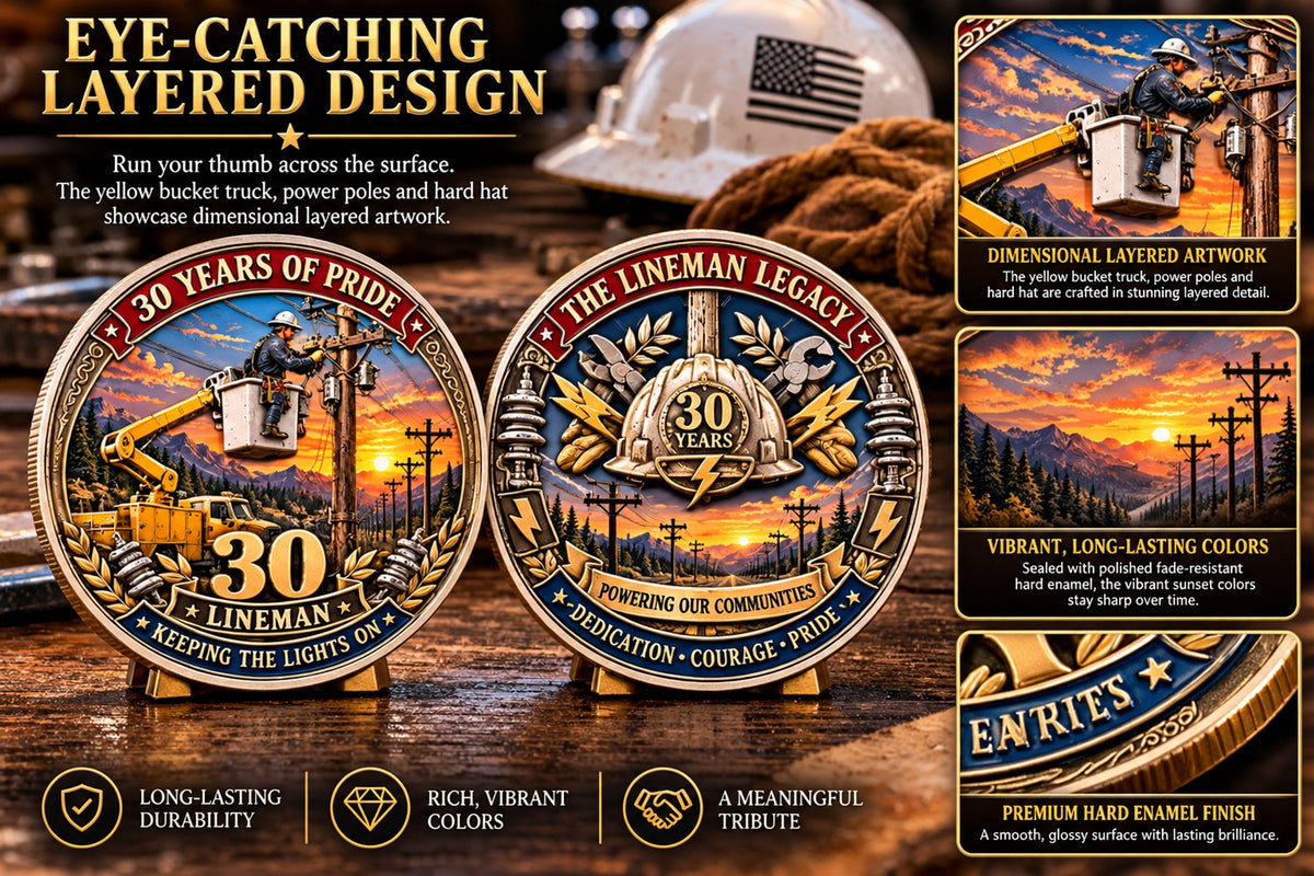 lineman 30 years of pride commemorative challenge coin landing 07