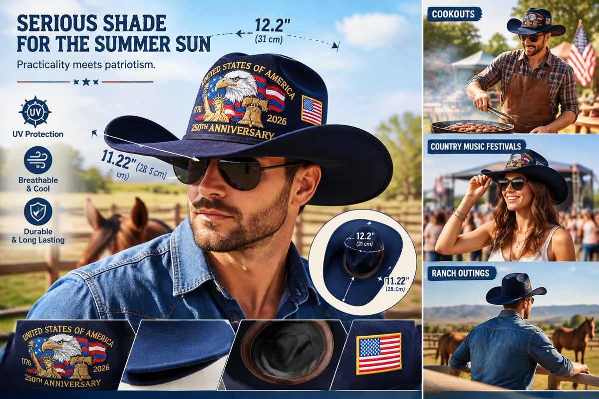 u s 250th anniversary edition unisex felt cowboy hat landing 08
