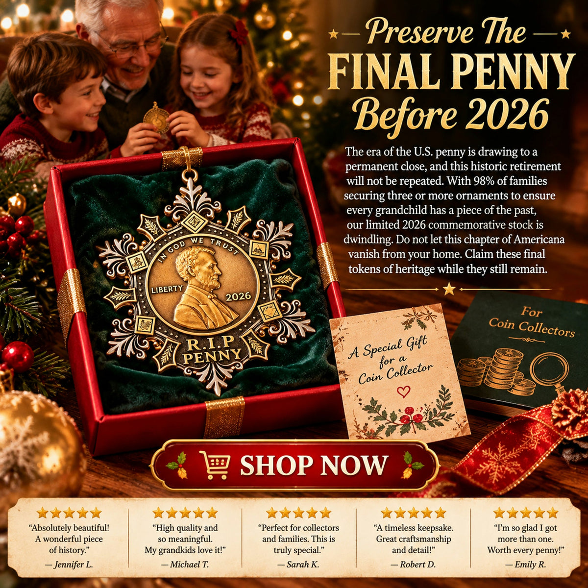 r i p penny 2026 snowflake ornament a tribute to the end of an american era landing 09