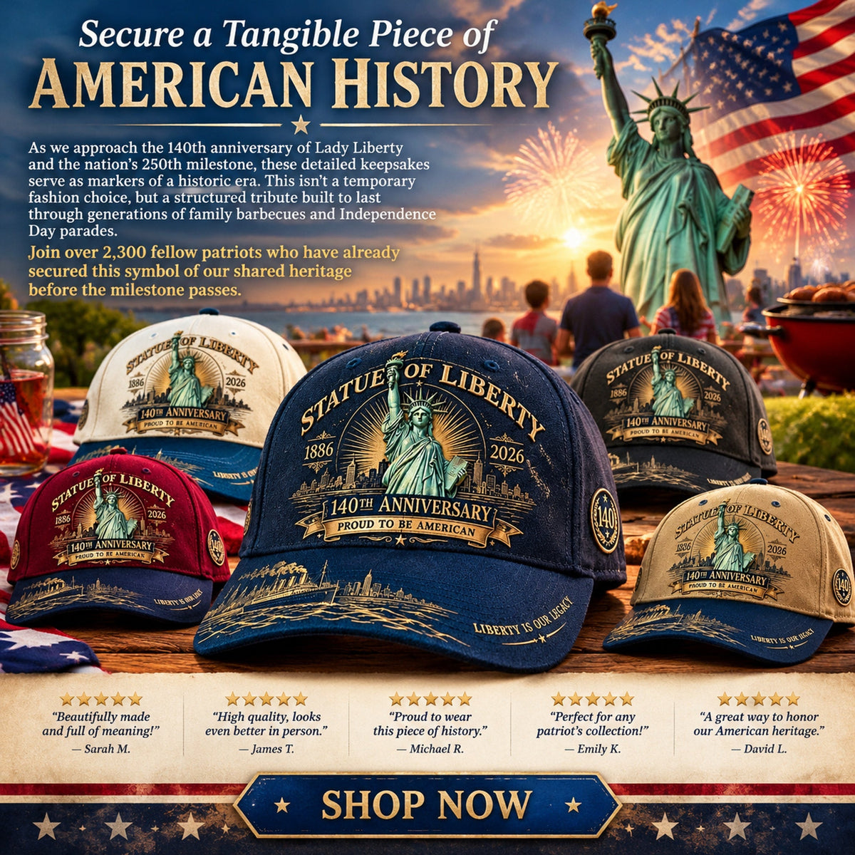 statue of liberty 140th anniversary cap landing 09