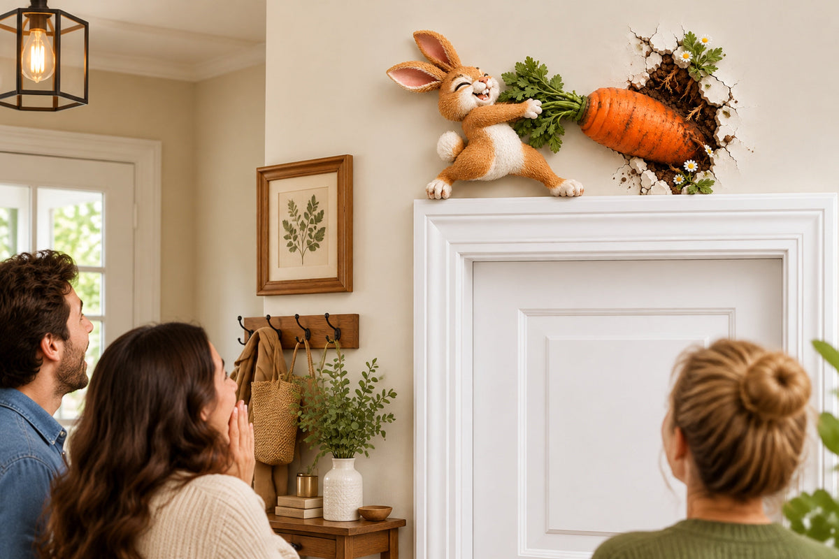 funny bunny pulling carrot wall decor landing 04