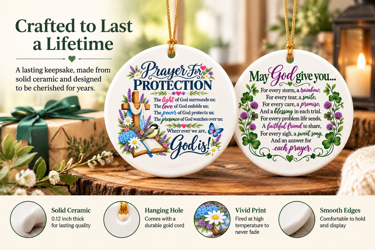 last day 50 off prayer for protection double sided ceramic ornament landing 07