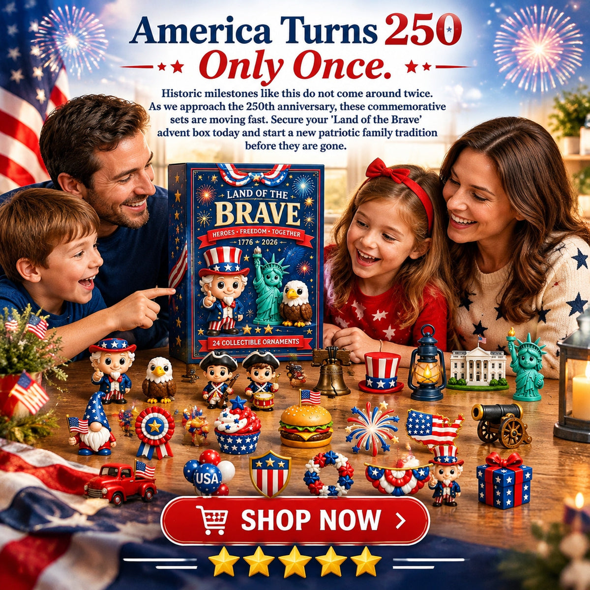 250 years of american spirit acrylic ornaments advent calendar 24pcs patriotic hanging decor gift box landing 09