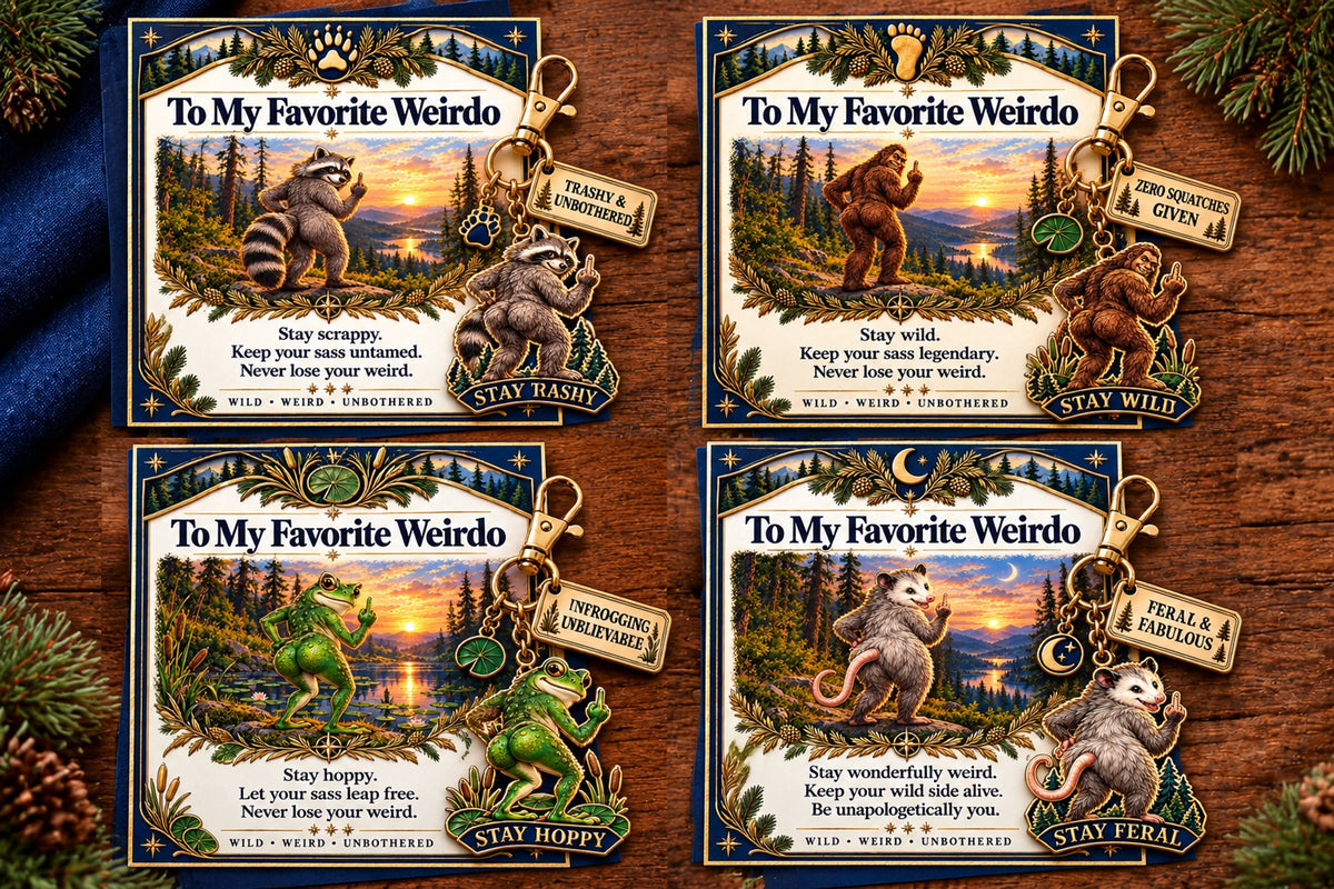 to my favorite weirdo funny bigfoot keychain gift card set sassy gag gift for best friends landing 06