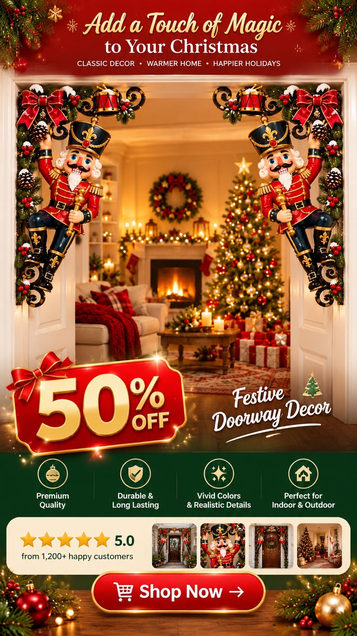 look whos climbing your doorway christmas nutcracker corner decor landing 02