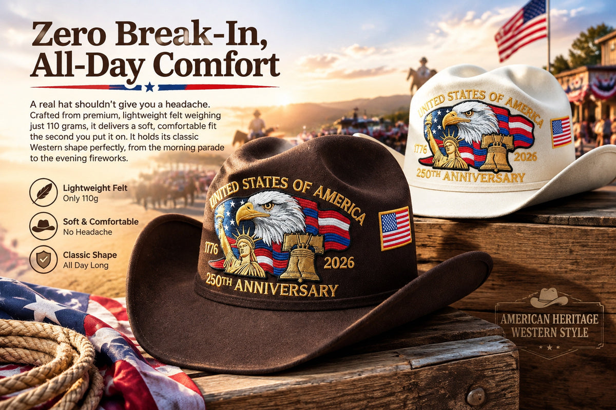 u s 250th anniversary edition unisex felt cowboy hat landing 07