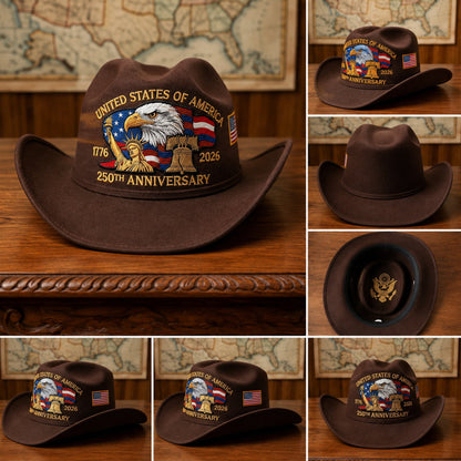 U.S. 250th Anniversary Edition Unisex Felt Cowboy Hat