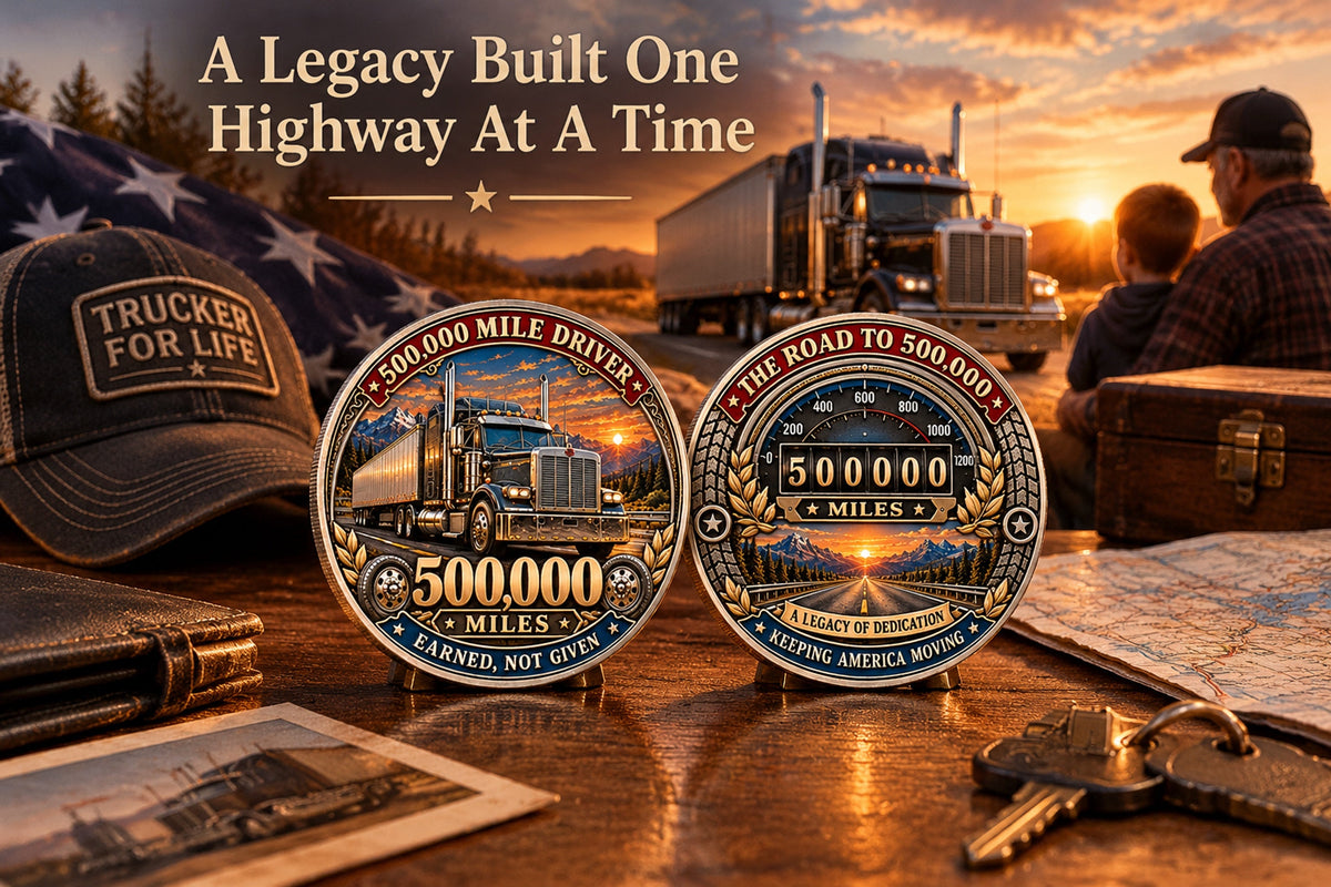 truck driver mileage milestone commemorative challenge coin collection landing 08