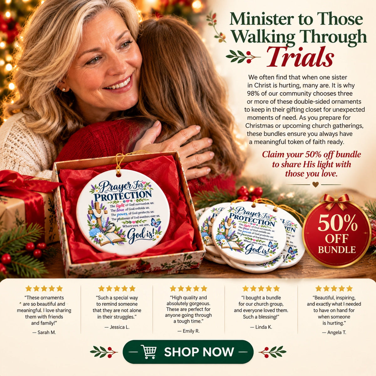 last day 50 off prayer for protection double sided ceramic ornament landing 09