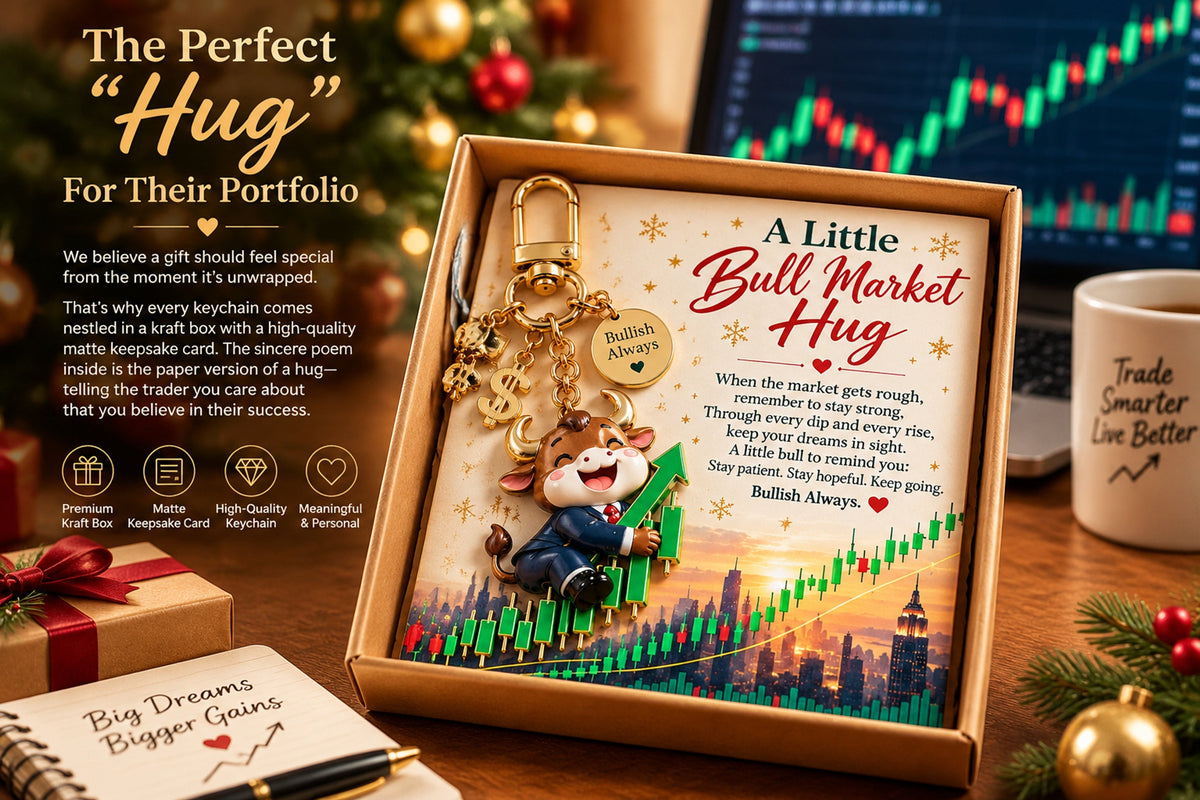 a little bull market hug inspirational bull keychain gift set for stock traders investors landing 07
