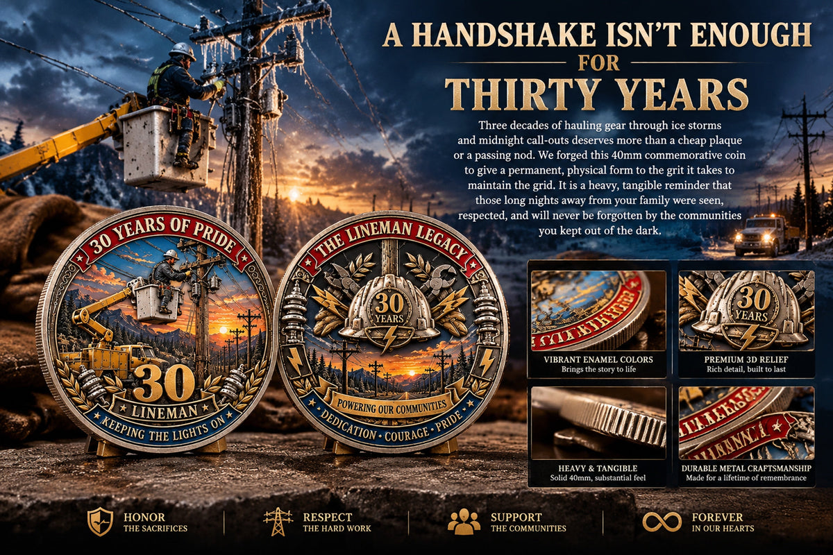 lineman 30 years of pride commemorative challenge coin landing 05
