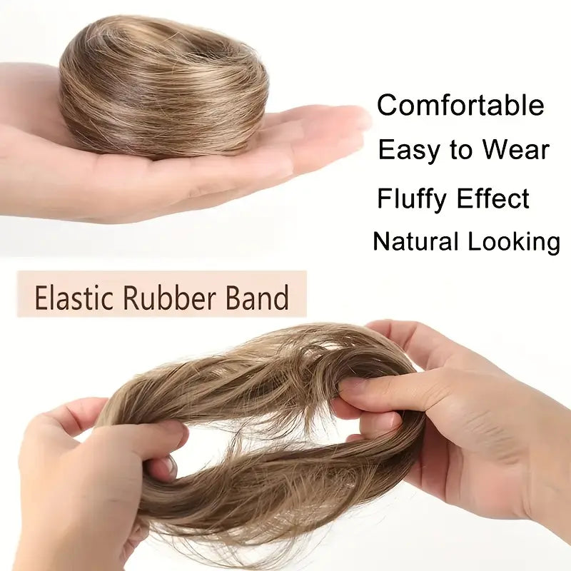 synthetic messy bun hair piece for women curly updo scrunchie extension for instant volume and a high crown landing 06
