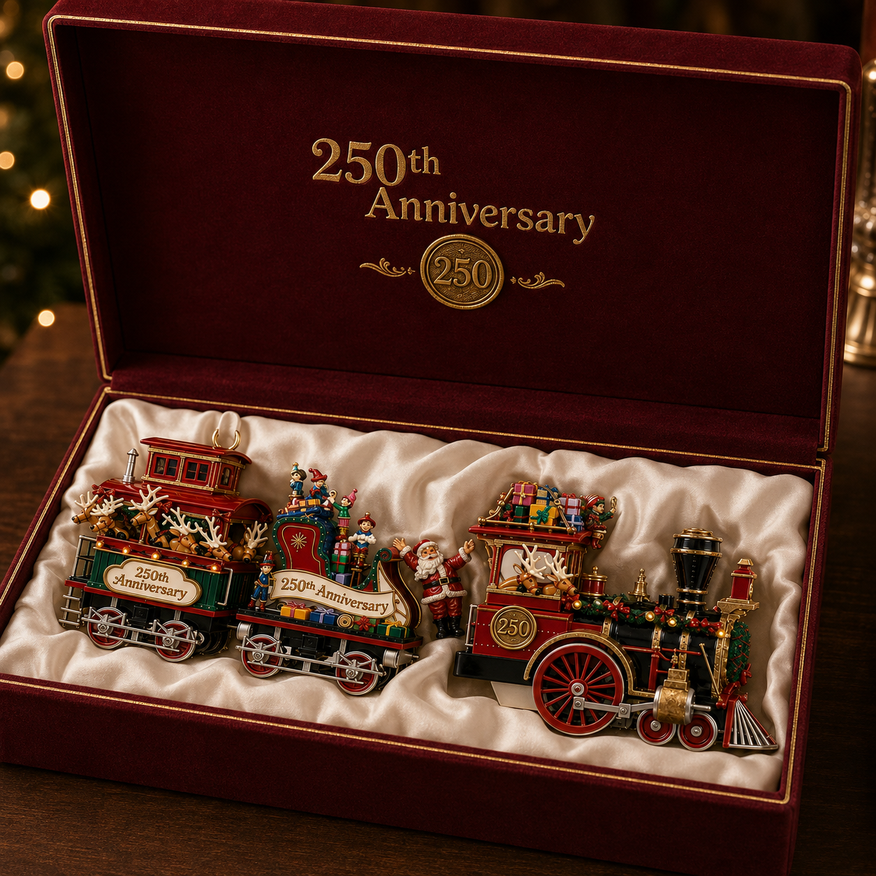 ✨Vintage-style steam train Christmas tree ornament