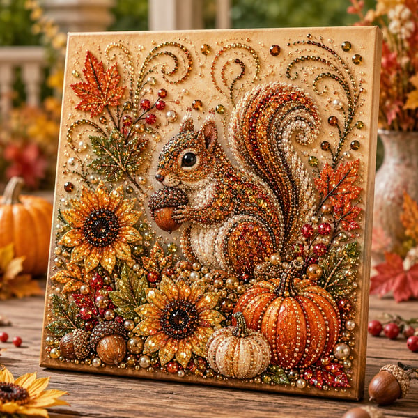 🍂💎 Autumn Decoration DIY Kit – Relaxing DIY Craft to Create Sparkling Fall Artwork 🖌️