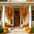 🍂 Artificial Fall Harvest Hanging Basket – Autumn Porch & Door Decoration