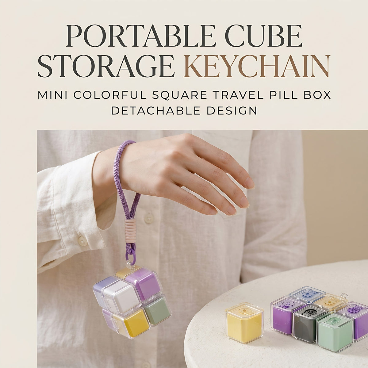 8-Compartment Magic Cube Pill Organizer