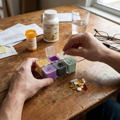 8-Compartment Magic Cube Pill Organizer