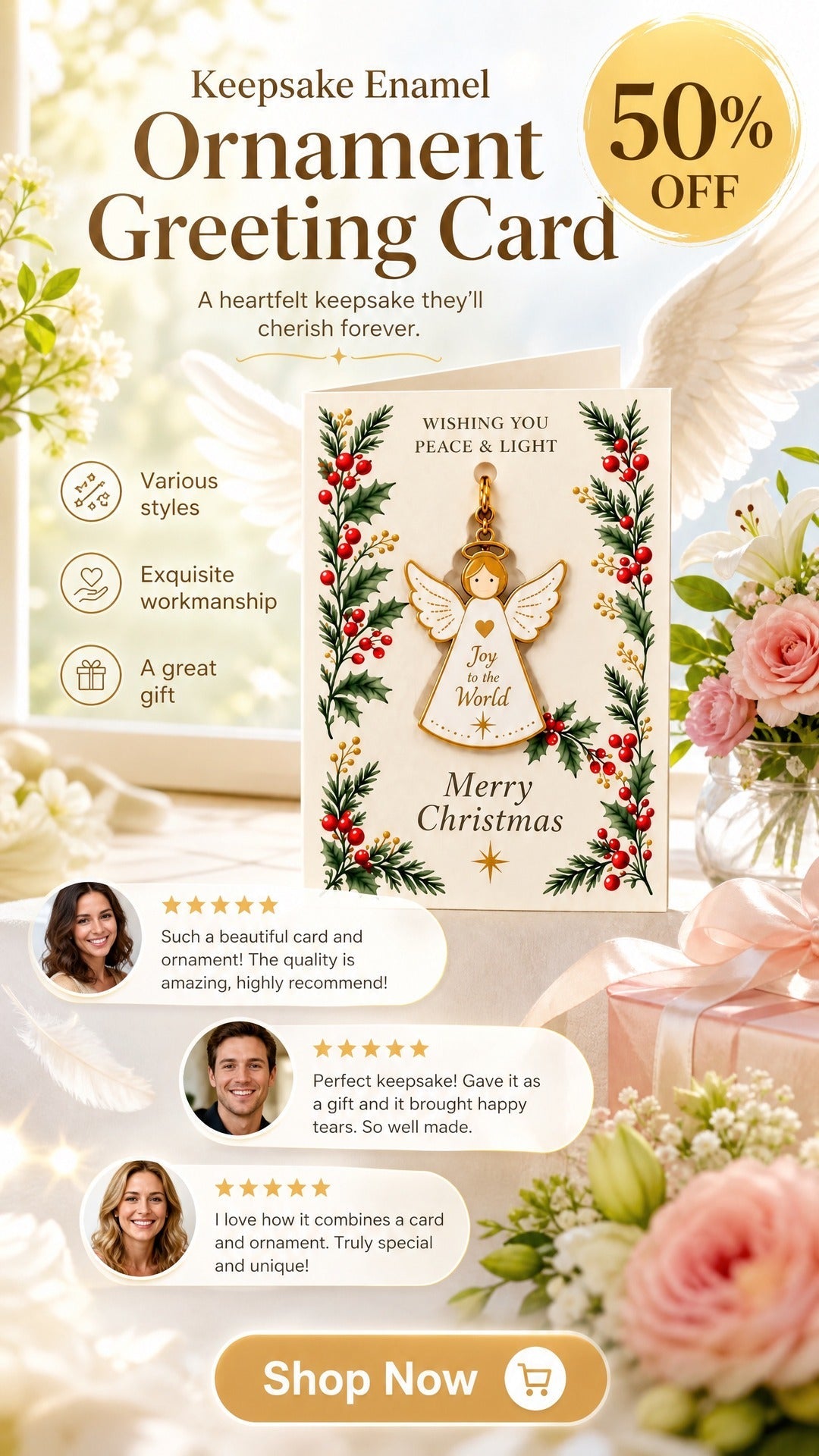 keepsake enamel ornament greeting card 2 in 1 holiday gift amp card landing 02
