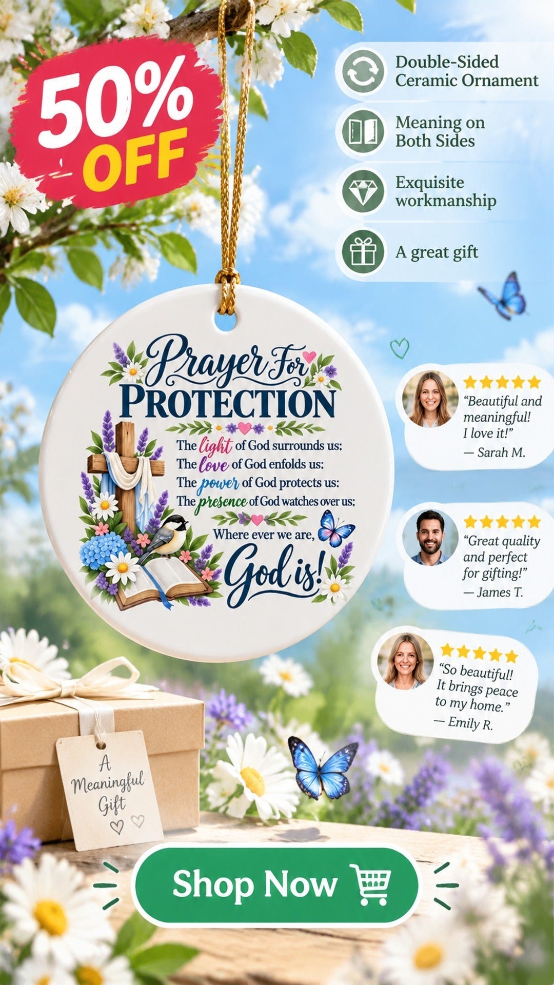 last day 50 off prayer for protection double sided ceramic ornament landing 02