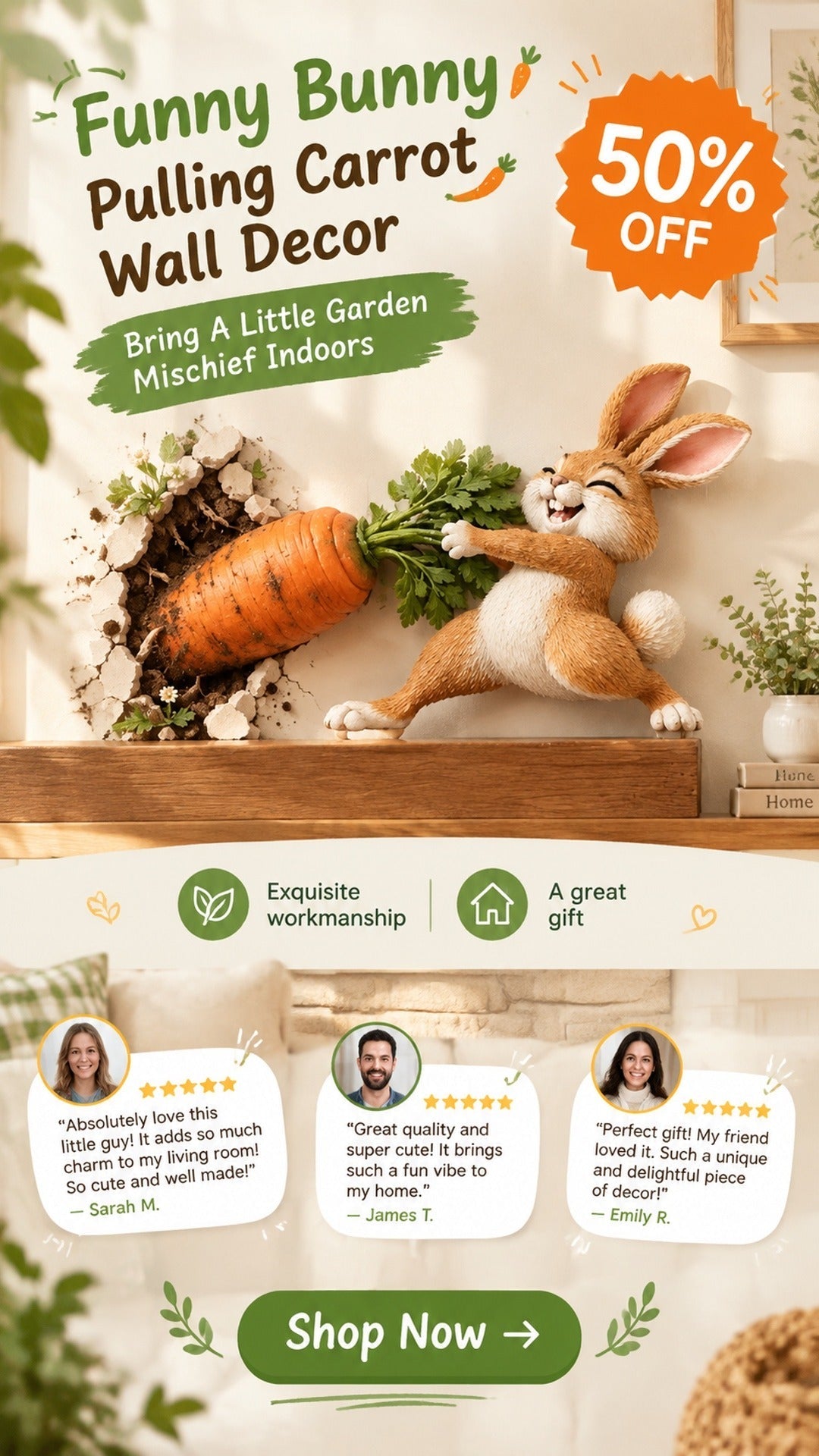 funny bunny pulling carrot wall decor landing 02