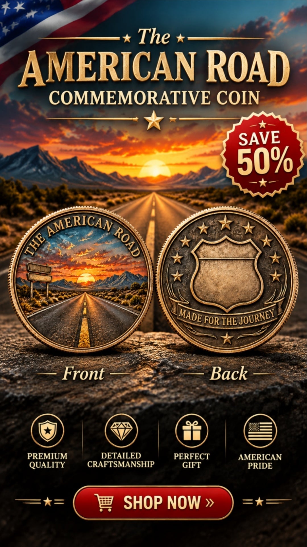 the american road commemorative coin landing 02