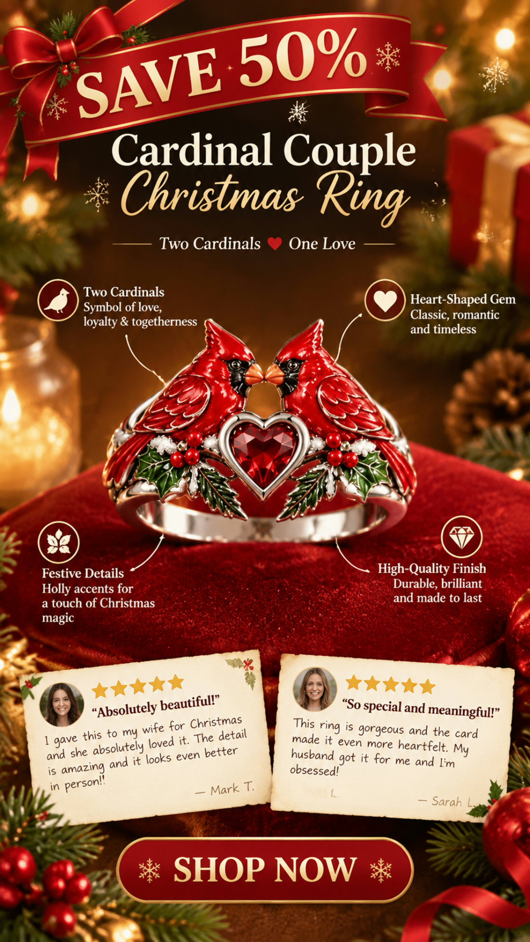 cardinal couple christmas ring with message card landing 02