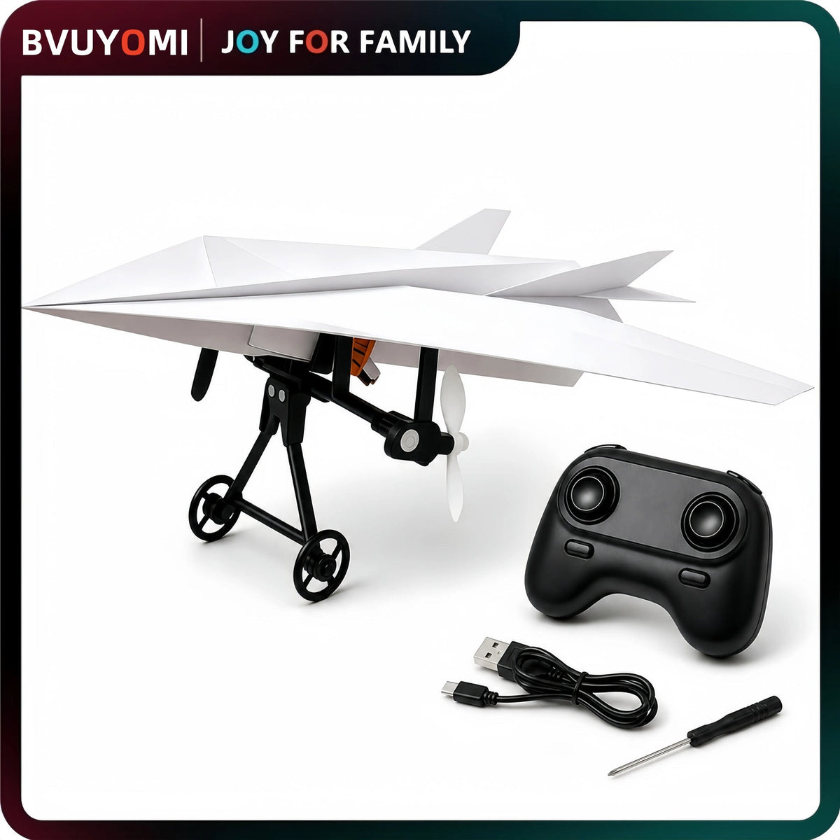 rc powered paper airplane kit landing 05