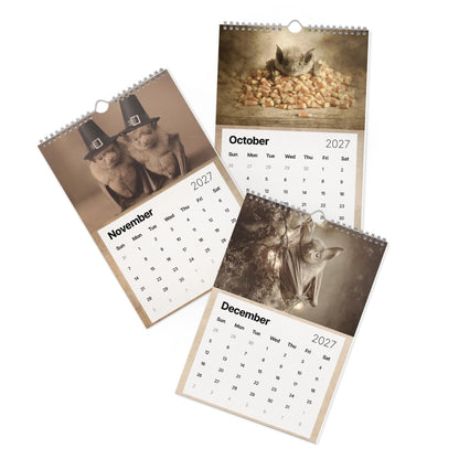 2027 Vintage Victorian Gothic Bat Art Monthly Wall Calendar