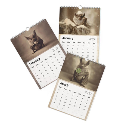 2027 Vintage Victorian Gothic Bat Art Monthly Wall Calendar