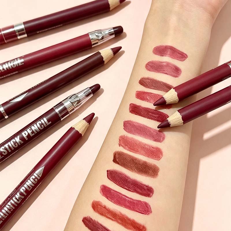 12Pcs Matte Lip Liner With Sharpener Set Waterproof Smudgeproof Precise Contour Lipstick Pens 😍