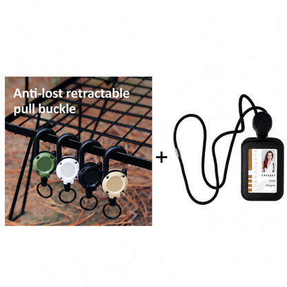 🔑Retractable Carabiner Keychain – 65cm steel lanyard, 100,000 pull cycles. Lightweight & sturdy.
