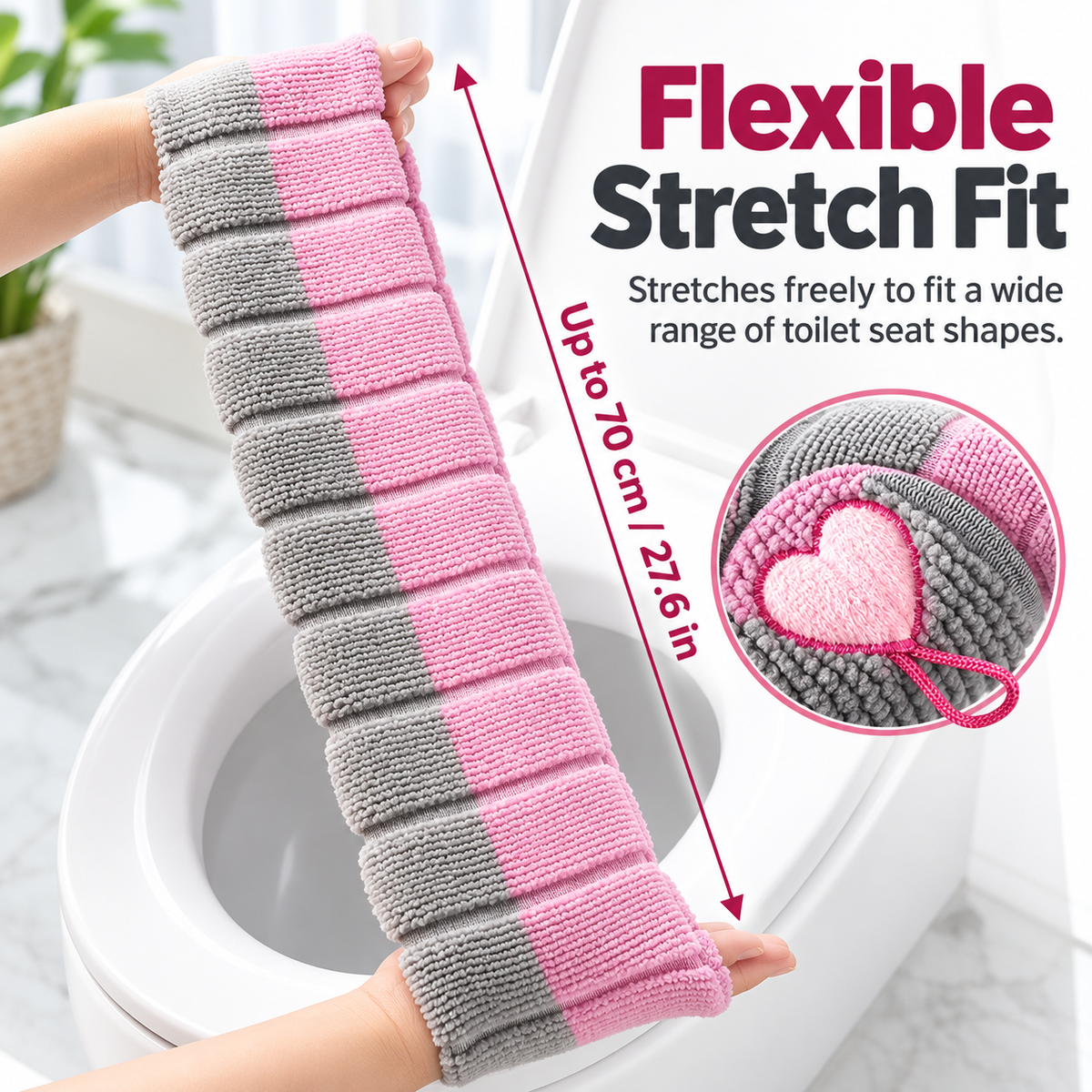 🚽❄️ Thick Plush Toilet Seat Cushion | Soft, Warm & Washable