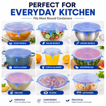 🥣 LIMITED‑TIME 50% OFF! 🫙 Adpartner Silicone Lids for Food Storage (6-Pack) ♻️