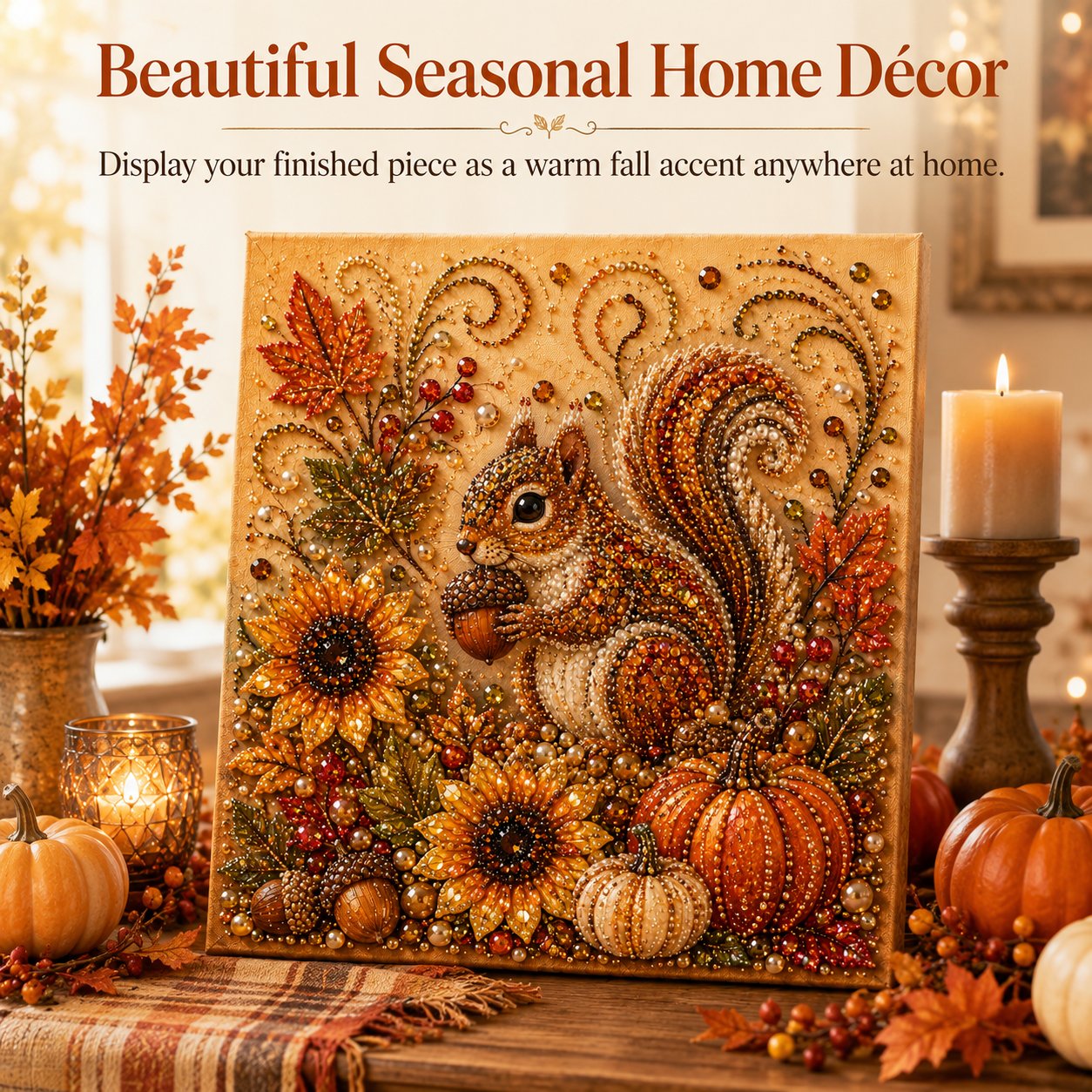 🍂💎 Autumn Decoration DIY Kit – Relaxing DIY Craft to Create Sparkling Fall Artwork 🖌️