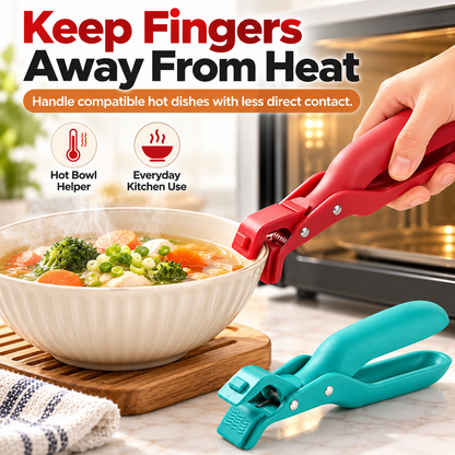 🔥 Limited-Time 49% OFF - 2-Pack Hot Bowl & Plate Grippers | Kitchen Safety Clips