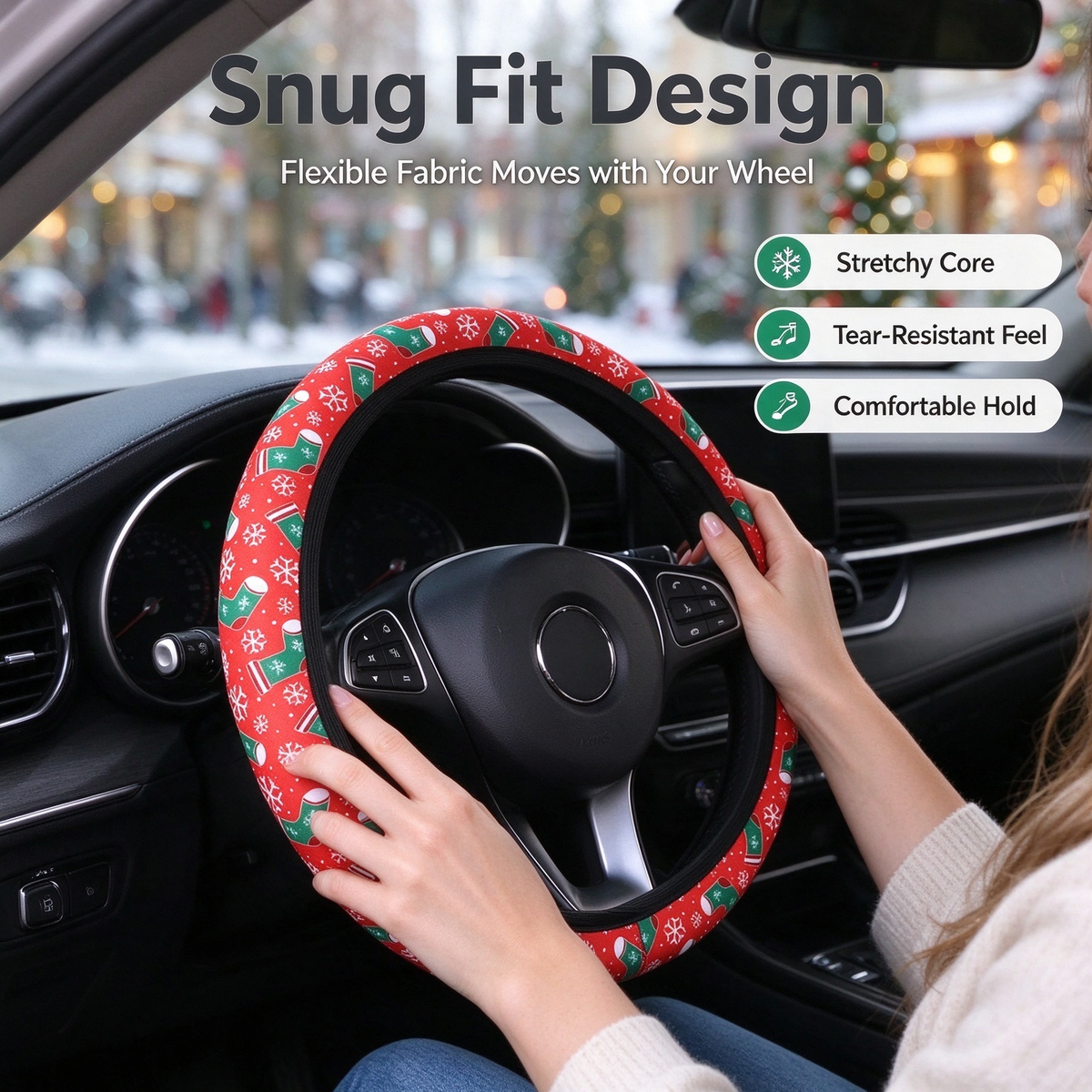 cute cat pet themed pattern single pack car steering wheel cover comfortable grip landing 07